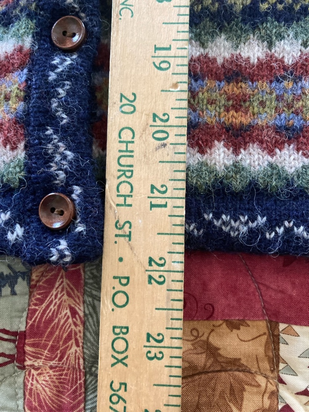 Paul Harris Design women’s L 100% Shetland Wool fair isle cardigan sweater - Picture 7 of 8